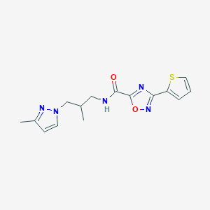 N-[2-methyl-3-(3-methyl-1H-pyrazol-1-yl)propyl]-3-(thiophen-2-yl)-1,2,4-oxadiazole-5-carboxamide