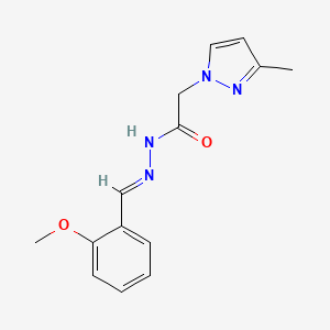 molecular formula C14H16N4O2 B10894506 N'-[(E)-(2-methoxyphenyl)methylidene]-2-(3-methyl-1H-pyrazol-1-yl)acetohydrazide 