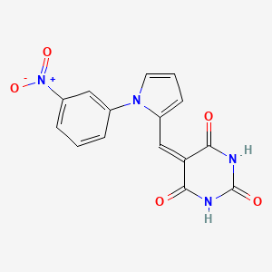 (5E)-2,6-dihydroxy-5-{[1-(3-nitrophenyl)-1H-pyrrol-2-yl]methylidene}pyrimidin-4(5H)-one