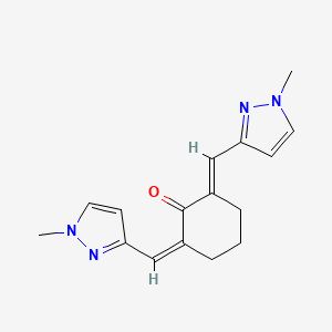 molecular formula C16H18N4O B10894555 (2Z,6E)-2,6-bis[(1-methyl-1H-pyrazol-3-yl)methylidene]cyclohexanone 