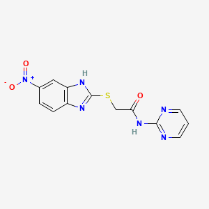 2-[(5-nitro-1H-benzimidazol-2-yl)sulfanyl]-N-(pyrimidin-2-yl)acetamide