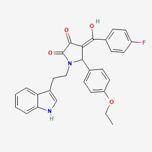 molecular formula C29H25FN2O4 B10894571 5-(4-ethoxyphenyl)-4-[(4-fluorophenyl)carbonyl]-3-hydroxy-1-[2-(1H-indol-3-yl)ethyl]-1,5-dihydro-2H-pyrrol-2-one 