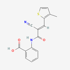 2-{[(2E)-2-cyano-3-(3-methylthiophen-2-yl)prop-2-enoyl]amino}benzoic acid