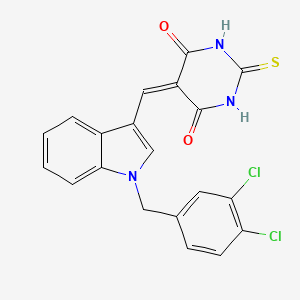 molecular formula C20H13Cl2N3O2S B10894579 5-{[1-(3,4-dichlorobenzyl)-1H-indol-3-yl]methylidene}-2-thioxodihydropyrimidine-4,6(1H,5H)-dione 