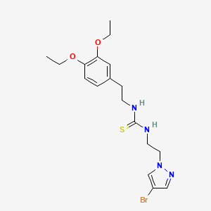 molecular formula C18H25BrN4O2S B10894585 1-[2-(4-bromo-1H-pyrazol-1-yl)ethyl]-3-[2-(3,4-diethoxyphenyl)ethyl]thiourea 