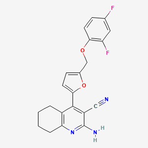 molecular formula C21H17F2N3O2 B10894586 2-Amino-4-{5-[(2,4-difluorophenoxy)methyl]furan-2-yl}-5,6,7,8-tetrahydroquinoline-3-carbonitrile 