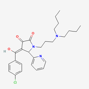 molecular formula C27H34ClN3O3 B10894629 4-(4-Chlorobenzoyl)-1-[3-(dibutylamino)propyl]-3-hydroxy-5-(2-pyridyl)-1,5-dihydro-2H-pyrrol-2-one 