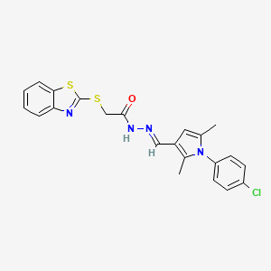 2-(1,3-benzothiazol-2-ylsulfanyl)-N'-{(E)-[1-(4-chlorophenyl)-2,5-dimethyl-1H-pyrrol-3-yl]methylidene}acetohydrazide