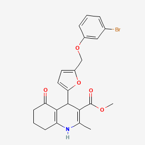 molecular formula C23H22BrNO5 B10894642 Methyl 4-{5-[(3-bromophenoxy)methyl]furan-2-yl}-2-methyl-5-oxo-1,4,5,6,7,8-hexahydroquinoline-3-carboxylate 