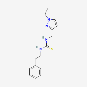 molecular formula C15H20N4S B10894652 1-[(1-ethyl-1H-pyrazol-3-yl)methyl]-3-(2-phenylethyl)thiourea 