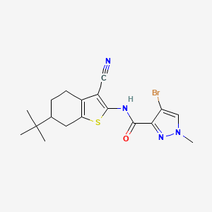 4-bromo-N-(6-tert-butyl-3-cyano-4,5,6,7-tetrahydro-1-benzothiophen-2-yl)-1-methyl-1H-pyrazole-3-carboxamide