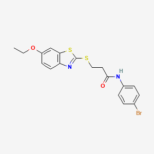 N-(4-bromophenyl)-3-[(6-ethoxy-1,3-benzothiazol-2-yl)sulfanyl]propanamide