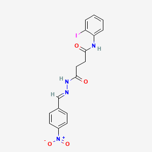 N-(2-iodophenyl)-4-[(2E)-2-(4-nitrobenzylidene)hydrazinyl]-4-oxobutanamide