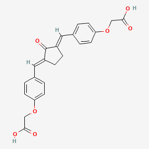 molecular formula C23H20O7 B10894698 2,2'-{(2-oxocyclopentane-1,3-diylidene)bis[(E)methylylidenebenzene-4,1-diyloxy]}diacetic acid 