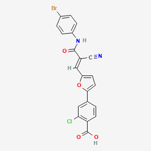 4-(5-{(1E)-3-[(4-bromophenyl)amino]-2-cyano-3-oxoprop-1-en-1-yl}furan-2-yl)-2-chlorobenzoic acid