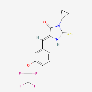 (5Z)-3-cyclopropyl-2-sulfanyl-5-[3-(1,1,2,2-tetrafluoroethoxy)benzylidene]-3,5-dihydro-4H-imidazol-4-one