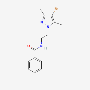 N-[2-(4-bromo-3,5-dimethyl-1H-pyrazol-1-yl)ethyl]-4-methylbenzamide