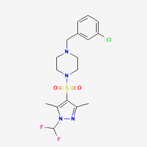 1-(3-chlorobenzyl)-4-{[1-(difluoromethyl)-3,5-dimethyl-1H-pyrazol-4-yl]sulfonyl}piperazine