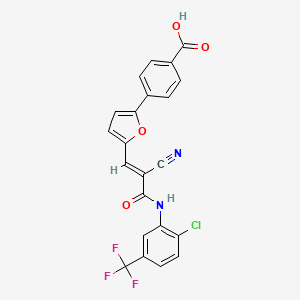 4-{5-[(1E)-3-{[2-chloro-5-(trifluoromethyl)phenyl]amino}-2-cyano-3-oxoprop-1-en-1-yl]furan-2-yl}benzoic acid