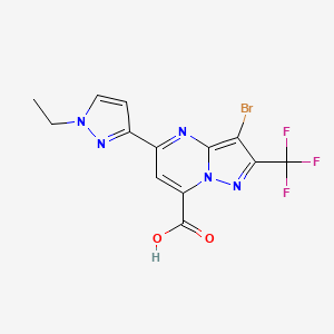 3-bromo-5-(1-ethyl-1H-pyrazol-3-yl)-2-(trifluoromethyl)pyrazolo[1,5-a]pyrimidine-7-carboxylic acid