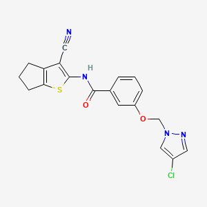 3-[(4-chloro-1H-pyrazol-1-yl)methoxy]-N-(3-cyano-5,6-dihydro-4H-cyclopenta[b]thiophen-2-yl)benzamide