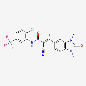 (2E)-N-[2-chloro-5-(trifluoromethyl)phenyl]-2-cyano-3-(1,3-dimethyl-2-oxo-2,3-dihydro-1H-benzimidazol-5-yl)prop-2-enamide