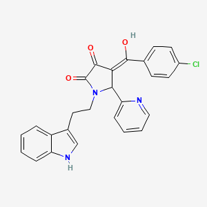 4-[(4-chlorophenyl)carbonyl]-3-hydroxy-1-[2-(1H-indol-3-yl)ethyl]-5-(pyridin-2-yl)-1,5-dihydro-2H-pyrrol-2-one