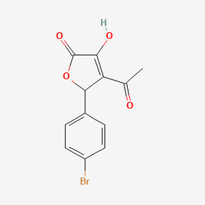 molecular formula C12H9BrO4 B10894802 Furan-2(5H)-one, 4-acetyl-5-(4-bromophenyl)-3-hydroxy- 