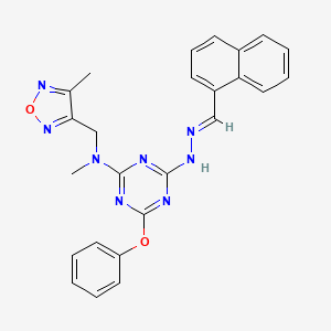 N-methyl-N-[(4-methyl-1,2,5-oxadiazol-3-yl)methyl]-4-[(2E)-2-(naphthalen-1-ylmethylidene)hydrazinyl]-6-phenoxy-1,3,5-triazin-2-amine