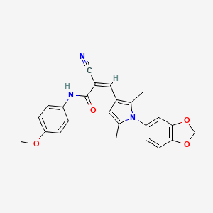 (Z)-3-(1-Benzo[1,3]dioxol-5-yl-2,5-dimethyl-1H-pyrrol-3-yl)-2-cyano-N-(4-methoxy-phenyl)-acrylamide