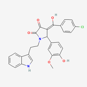 4-[(4-chlorophenyl)carbonyl]-3-hydroxy-5-(4-hydroxy-3-methoxyphenyl)-1-[2-(1H-indol-3-yl)ethyl]-1,5-dihydro-2H-pyrrol-2-one