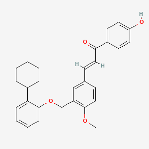 molecular formula C29H30O4 B10894883 (2E)-3-{3-[(2-cyclohexylphenoxy)methyl]-4-methoxyphenyl}-1-(4-hydroxyphenyl)prop-2-en-1-one 