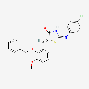 (5Z)-2-(4-chloroanilino)-5-[(3-methoxy-2-phenylmethoxyphenyl)methylidene]-1,3-thiazol-4-one