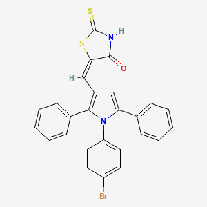 molecular formula C26H17BrN2OS2 B10894895 (5E)-5-{[1-(4-bromophenyl)-2,5-diphenyl-1H-pyrrol-3-yl]methylidene}-2-thioxo-1,3-thiazolidin-4-one 