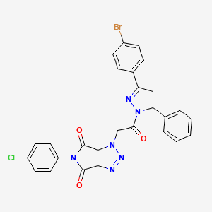 1-{2-[3-(4-bromophenyl)-5-phenyl-4,5-dihydro-1H-pyrazol-1-yl]-2-oxoethyl}-5-(4-chlorophenyl)-3a,6a-dihydropyrrolo[3,4-d][1,2,3]triazole-4,6(1H,5H)-dione