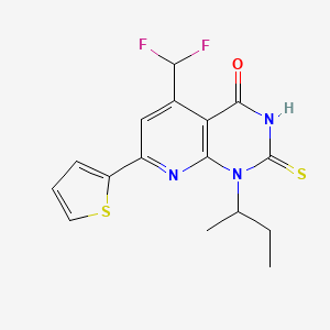 molecular formula C16H15F2N3OS2 B10894905 1-(butan-2-yl)-5-(difluoromethyl)-2-sulfanyl-7-(thiophen-2-yl)pyrido[2,3-d]pyrimidin-4(1H)-one 