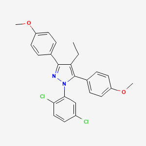 molecular formula C25H22Cl2N2O2 B10894909 1-(2,5-dichlorophenyl)-4-ethyl-3,5-bis(4-methoxyphenyl)-1H-pyrazole 