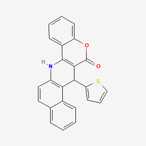 7-(thiophen-2-yl)-7,14-dihydro-6H-benzo[f]chromeno[4,3-b]quinolin-6-one