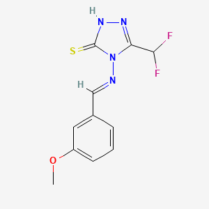 5-(difluoromethyl)-4-{[(E)-(3-methoxyphenyl)methylidene]amino}-4H-1,2,4-triazole-3-thiol