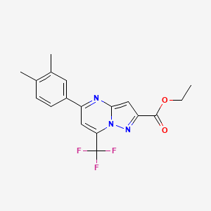 Ethyl 5-(3,4-dimethylphenyl)-7-(trifluoromethyl)pyrazolo[1,5-a]pyrimidine-2-carboxylate