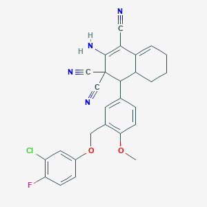 2-amino-4-{3-[(3-chloro-4-fluorophenoxy)methyl]-4-methoxyphenyl}-4a,5,6,7-tetrahydronaphthalene-1,3,3(4H)-tricarbonitrile