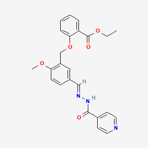 molecular formula C24H23N3O5 B10894989 2-{2-Methoxy-5-[(pyridine-4-carbonyl)-hydrazonomethyl]-benzyloxy}-benzoic acid ethyl ester 