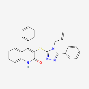 4-phenyl-3-{[5-phenyl-4-(prop-2-en-1-yl)-4H-1,2,4-triazol-3-yl]sulfanyl}quinolin-2(1H)-one