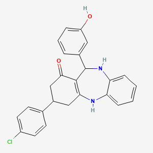 molecular formula C25H21ClN2O2 B10895014 3-(4-chlorophenyl)-11-(3-hydroxyphenyl)-3,4,10,11-tetrahydro-2H-dibenzo[b,e][1,4]diazepin-1-ol 