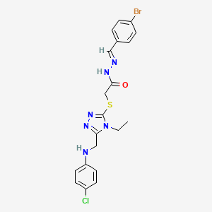 N'-[(E)-(4-bromophenyl)methylidene]-2-[(5-{[(4-chlorophenyl)amino]methyl}-4-ethyl-4H-1,2,4-triazol-3-yl)sulfanyl]acetohydrazide