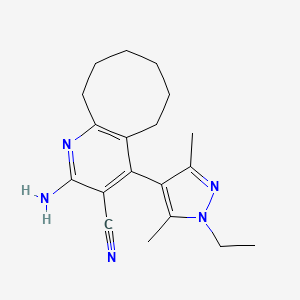 2-amino-4-(1-ethyl-3,5-dimethyl-1H-pyrazol-4-yl)-5,6,7,8,9,10-hexahydrocycloocta[b]pyridine-3-carbonitrile