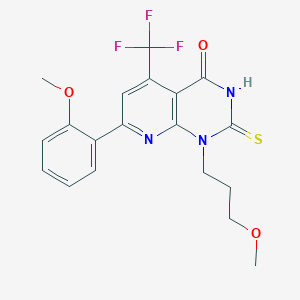 7-(2-methoxyphenyl)-1-(3-methoxypropyl)-2-sulfanyl-5-(trifluoromethyl)pyrido[2,3-d]pyrimidin-4(1H)-one