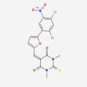 5-{[5-(2,4-dichloro-5-nitrophenyl)furan-2-yl]methylidene}-1,3-dimethyl-2-thioxodihydropyrimidine-4,6(1H,5H)-dione