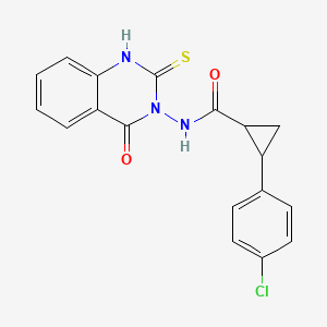 2-(4-chlorophenyl)-N-(4-oxo-2-sulfanylquinazolin-3(4H)-yl)cyclopropanecarboxamide