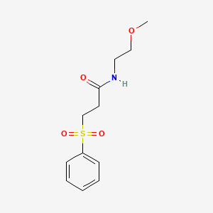 molecular formula C12H17NO4S B10895076 N-(2-methoxyethyl)-3-(phenylsulfonyl)propanamide 